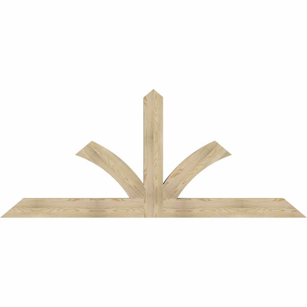 Ekena Millwork Richland Rough Sawn Timber Gable Bracket, Douglas Fir, 96"W x 40"H x 4"D x 6"F, 10/12 Pitch GBW096X40X0406RIC00RDF - main